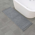 French Connection Nellore Fringe 24 x 64 in. Bath Rug, Medium Gray