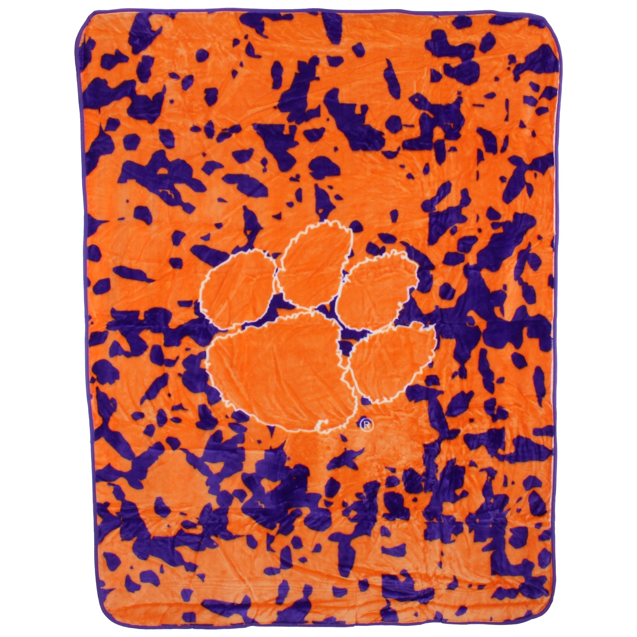 College Covers Everything Comfy Clemson Tigers Soft And Warm Huge Raschel Throw Blanket, 86' X 63'