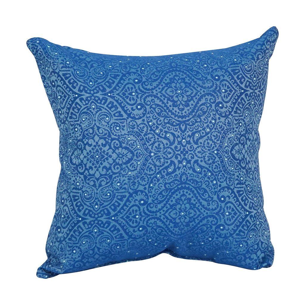 Blazing Needles Square Polyester Jacquard Throw Pillows, 17", Mabul Aegean 4 Count