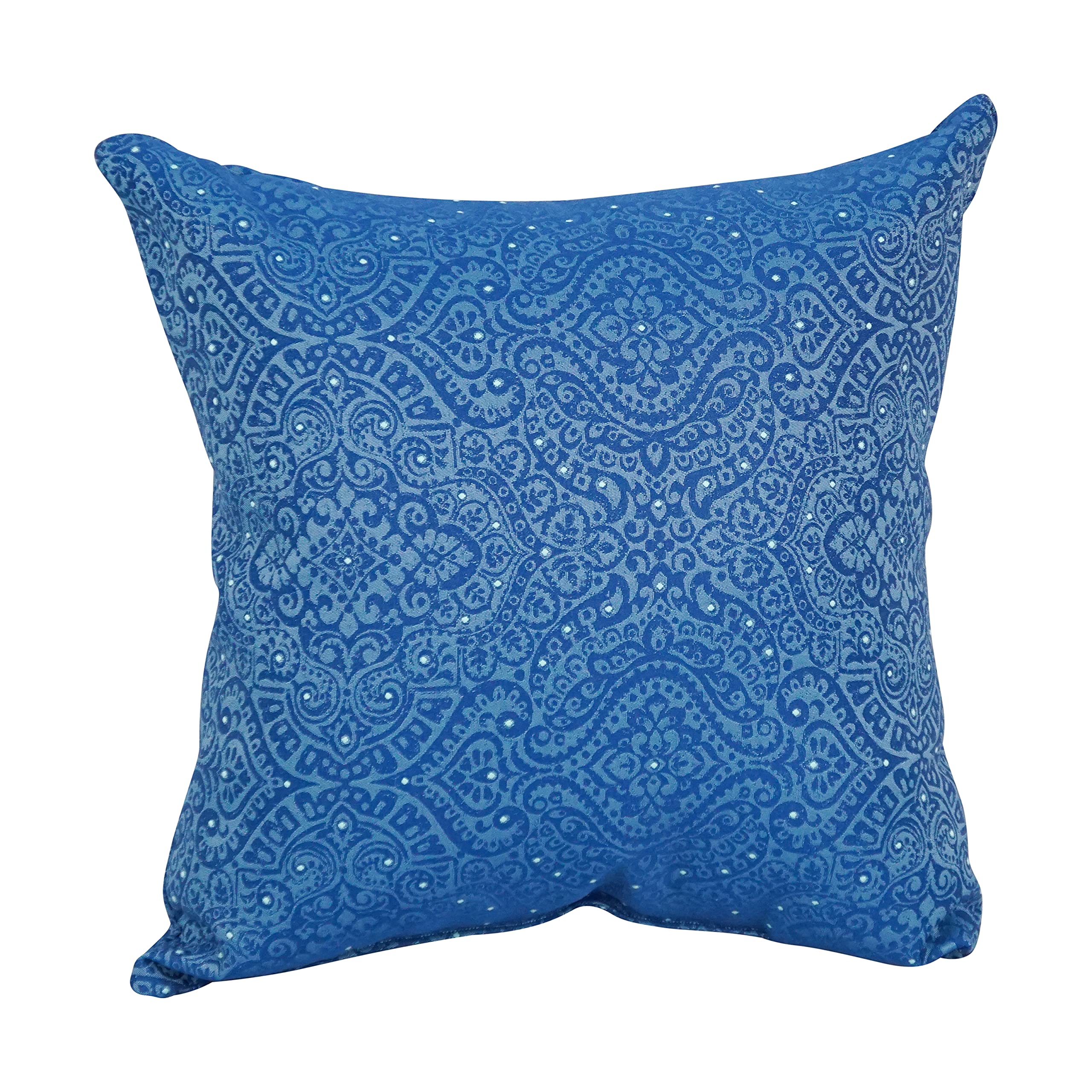 Blazing Needles Square Polyester Jacquard Throw Pillows, 17", Mabul Aegean 2 Count