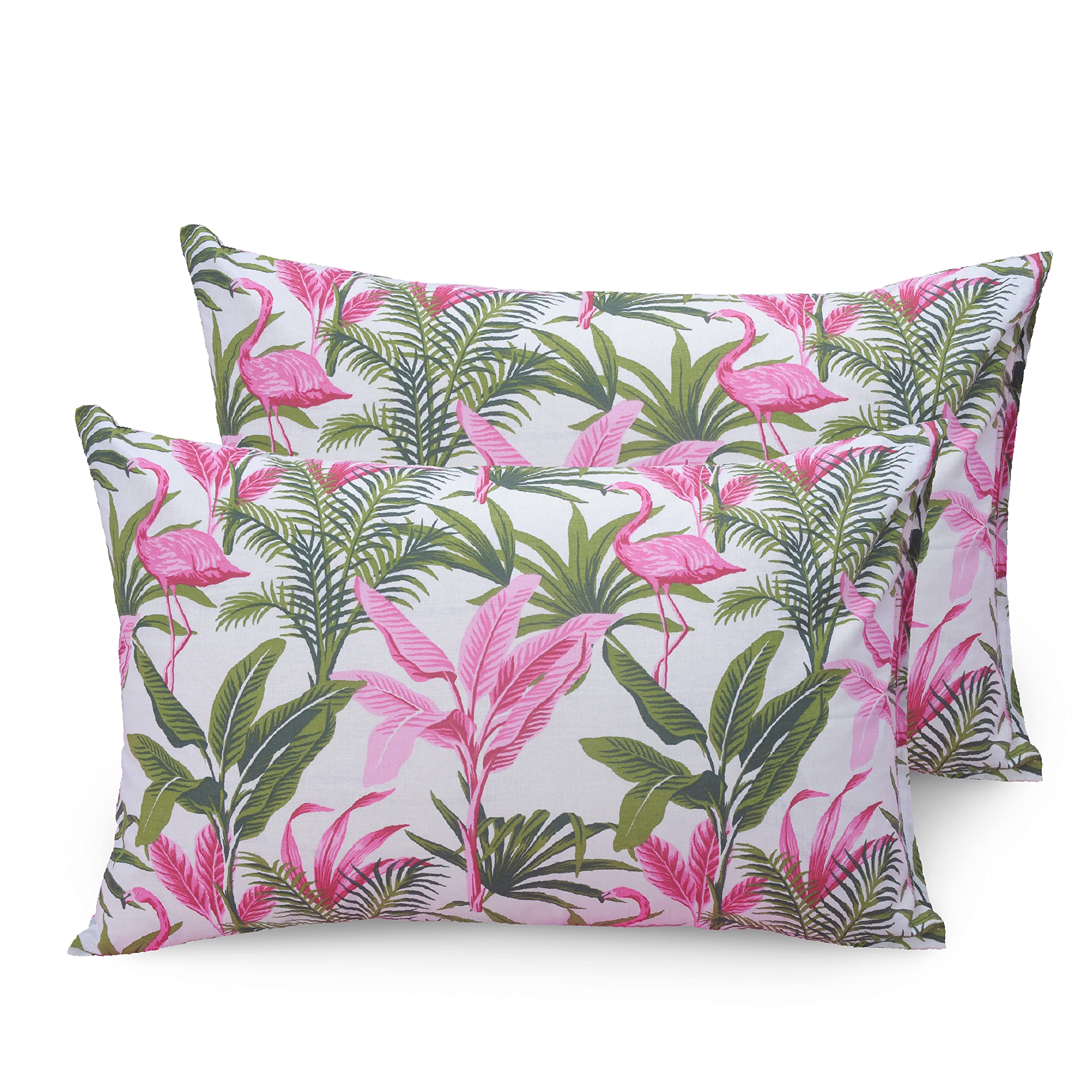 Huesland By Ahmedabad Cotton 144 Tc Pure Cotton Pillow Cover Set Of 2  Pink