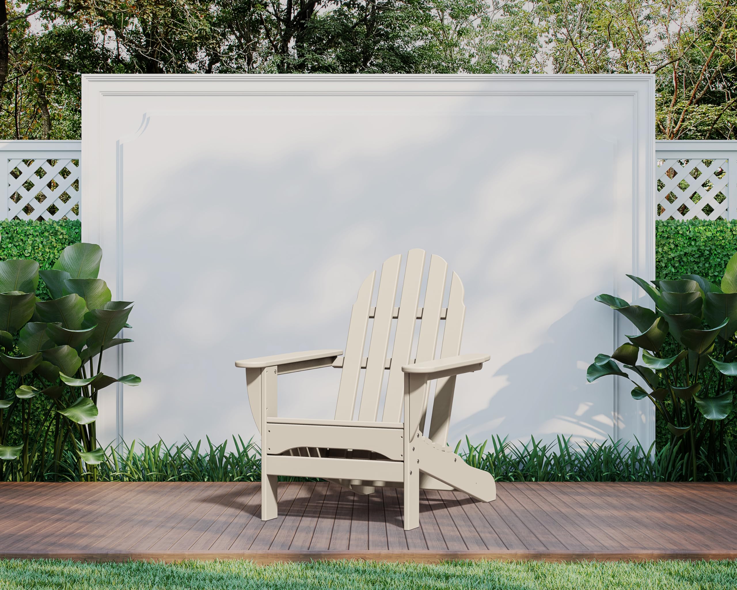 Polywood Ad4030Sa Classic Outdoor Adirondack Chair, Sand