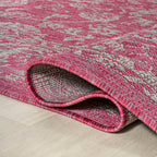 Jonathan Y Smb100A-28 Tela Bohemian Textured Weave Floral Indoor/Outdoor Red/Taupe 2 Ft. X 8 Ft. Runner Rug, Coastal,Easycleaning,Hightraffic,Livingroom,Backyard, Non Shedding