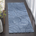 Safavieh Florida Shag Collection Runner Rug - 23 x 15, Light Blue & Blue, Non-Shedding & Easy Care, 1.2-inch Thick Ideal for H