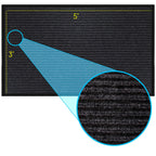 Luxurux Durable Rubber Door Mat, Heavy Duty Doormat, Indoor Outdoor, Easy Clean, Waterproof, Low-Profile Mats For Entry, Patio, Garage, High Traffic Entrance Ways (3 X 5 Feet, Black)