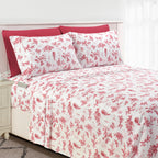 Elegant Comfort Luxury Soft Bed Sheets Cardinal Pattern - 1500 Premium Hotel Quality Microfiber Softness Wrinkle And Fade Resistant (4-Piece) Bedding Set, Twin, Cardinal