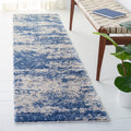 SAFAVIEH Berber Shag Collection Area Rug - 2 x 14 Runner, Beige/Blue, Geometric Design, Ideal for High Traffic Areas in Living
