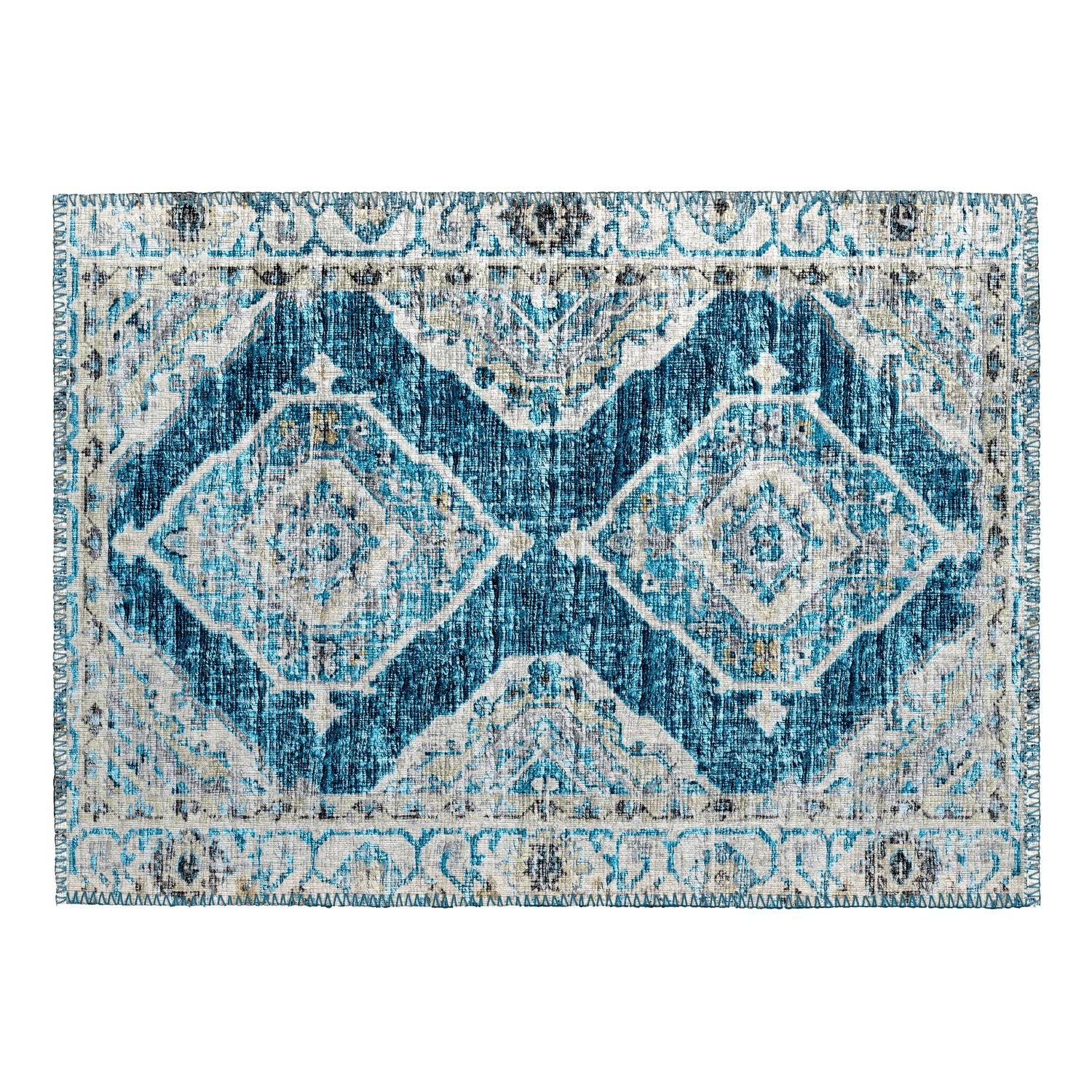 Marbella Mb1 Blue Traditional Rug Rectangle 9' X 12'