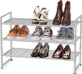Simple Houseware 3-Tier Stackable Shoes Rack Storage Shelf, Silver