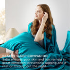 Bedsure Satin Sheets Queen Size - Similar To Silk Sheets, Silky Bedsheet, Luxury & Ultra Soft, Non-Fading & Wrinkle Free, Good For Hair & Skin, Gifts For Women, 4 Pieces, Teal