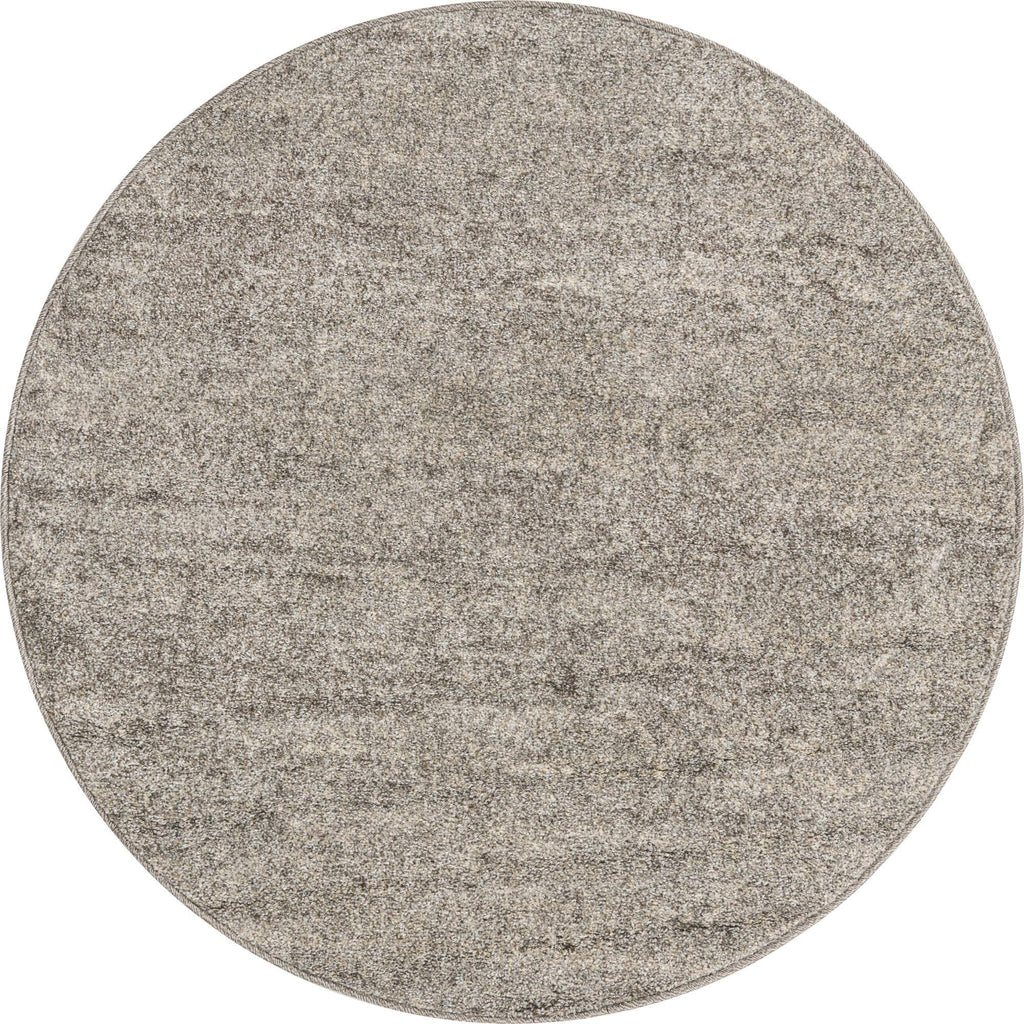 Unique Loom Del Mar Collection Area Rug - Lucille (4' 1'' Round, Gray/ Ivory)