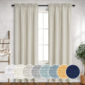Mrs.Naturall 60 Inch Wide Curtains Beige For Living Room 2 Panel Set Pole Pocket Drape Semi Sheer Primitive Linen Extra Large Burlap Farmhouse Curtain For Bedroom Neutral Earth Width 5X8 Ft Long 60X96