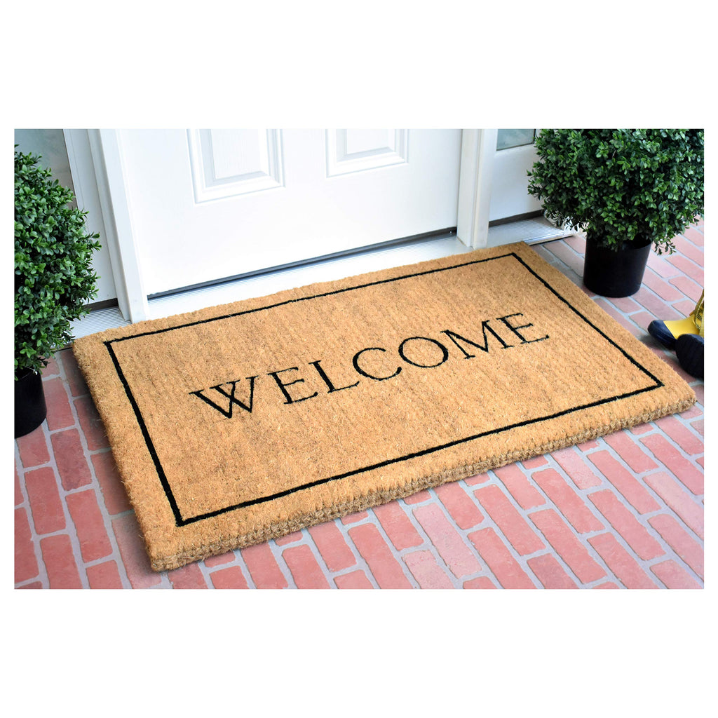 Calloway Mills Az104813048 Welcome Border, 100% Coir Doormat, 30' X 48' X 1.50', Natural/Black