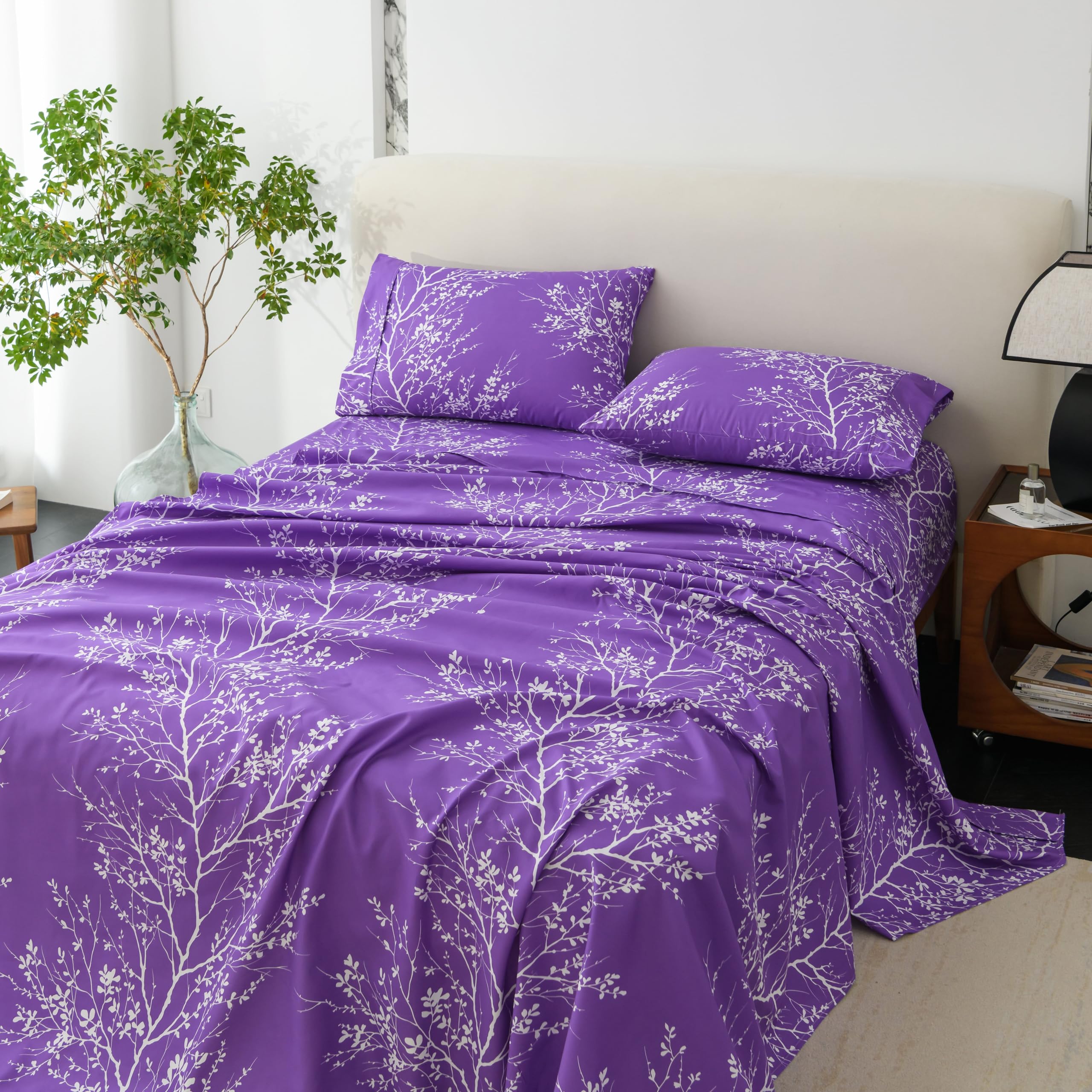 Spirit Linen home King Size Sheets Set - Pure Microfiber 4 Piece Polyester Bed Sheets, Fitted Sheet & Pillow Cases - King Sheets