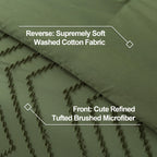 Litanika Dark Olive Green King Comforter Set, 3 Pieces Lightweight Tufted Bedding Sets, Down Alternative Comforter Fluffy Bed Se