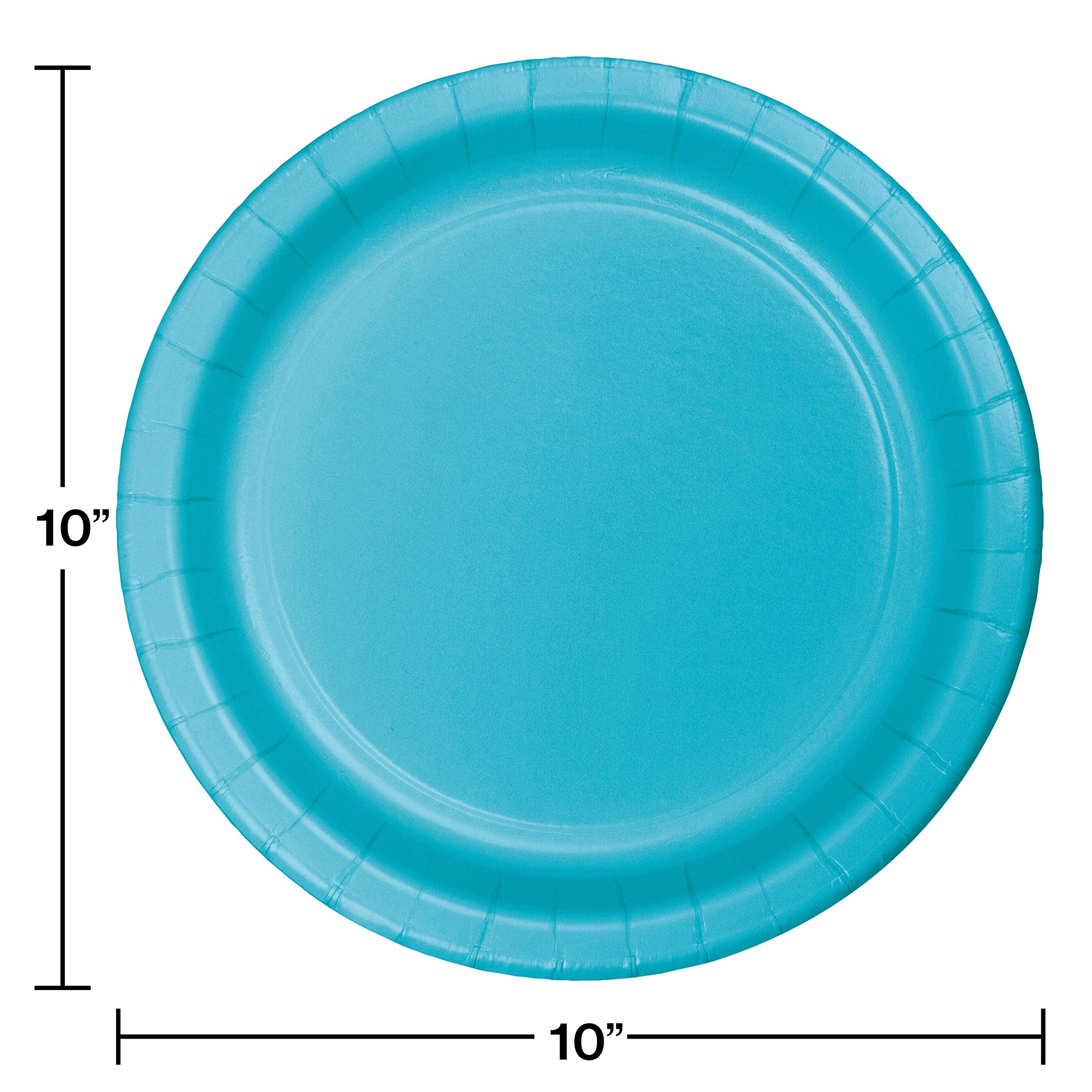 Creative Converting Bermuda Blue Plain Banquet Paper Plates-24Pc / 10'', (10.25'')(24 Pack)