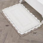 Laura Ashley Crochet Cotton 24X40 Bath Rug, Creamy White