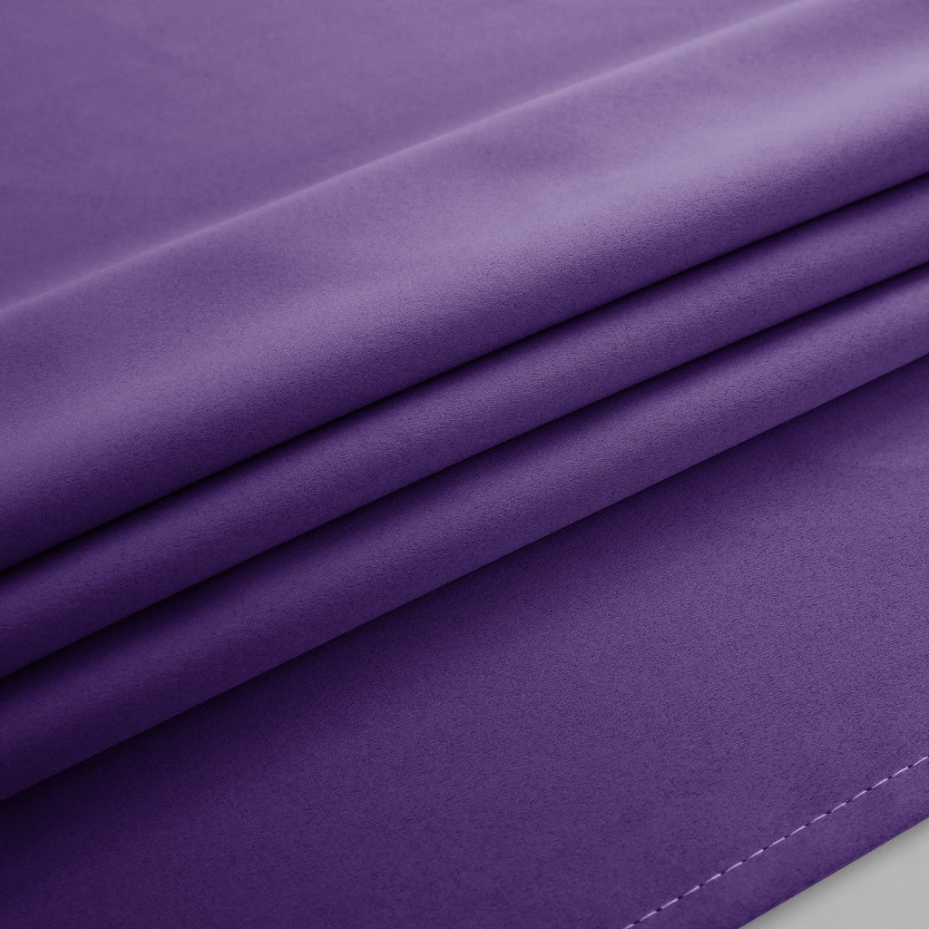 Mrs.Naturall 96 Inches Long Royal Purple Blackout Curtains For Living Room 2 Panels Set Thermal Insulated Grommet Cold Blocking