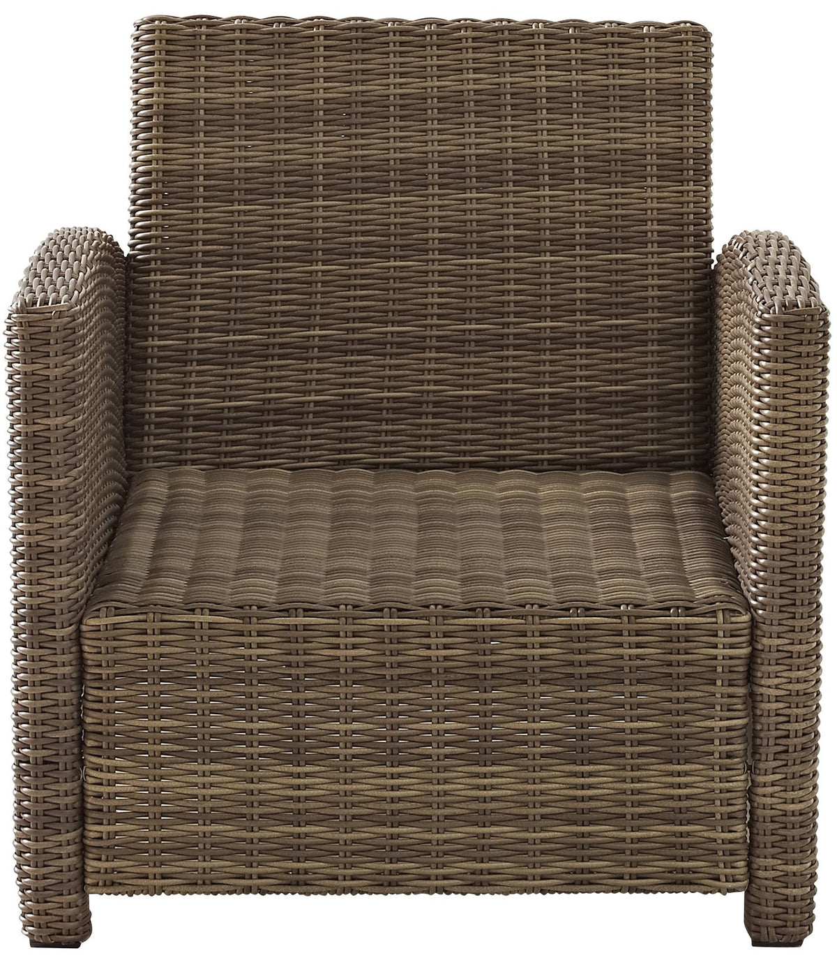 Crosley Furniture Bradenton Outdoor Chair, Wicker Patio Chairs for Porch, Deck, Balcony, Backyard, Brown with Sand Cushions