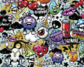 OhPopsi WALS0004 Graffiti Monster Wall Mural, Multicolor