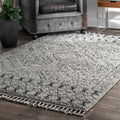 nuLOOM Vasiliki Moroccan Shag Tasseled Accent Rug, 2 x 3, Grey, Rectangular, 1.2 Thick