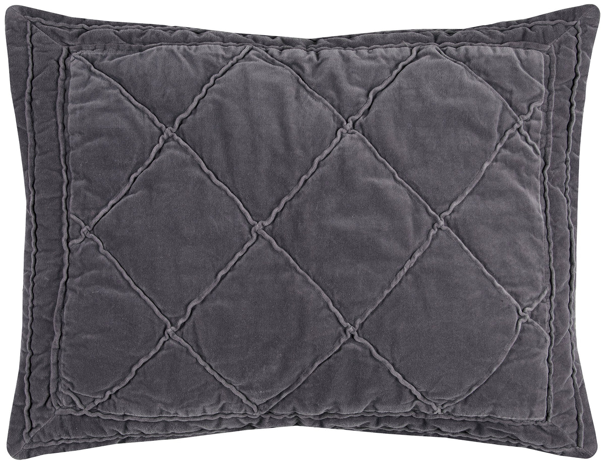 Rizzy Home | BQ4192 | King Sham | 20"x36" Gray/Black/Nuetral Solid