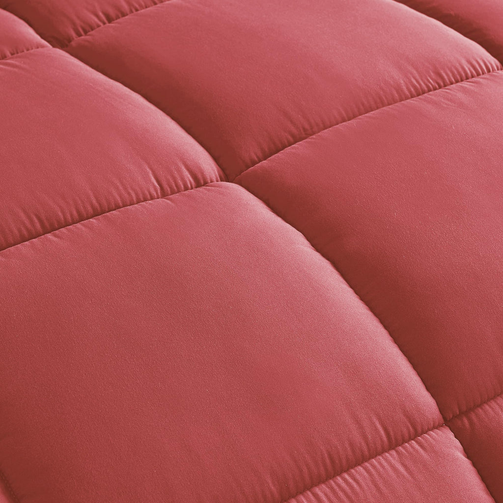 Chezmoi Collection Mineral Red Down Alternative Comforter Queen - 3-Piece Lightweight Comforter Set - All Seasons Microfiber Com