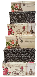 ALEF Paris Extra Large Nesting Storage Boxes - Set of 6 - Sturdy Cardboard, D  cor & Gift Giving - 6 Box Sizes, Polka Dot