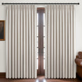Curtains 100 Inch Length Extra Wide Pinch Pleated Blackout for Sliding Glass Door/Living Room, Farmhouse Natural Linen Thick Boh