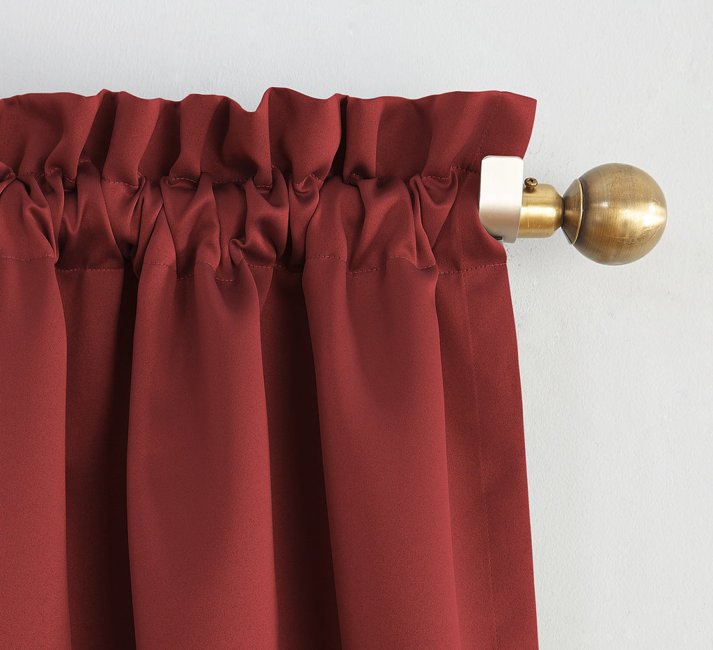 Sun Zero Easton Energy Saving Blackout Rod Pocket Curtain Panel, 40' X 84', Red