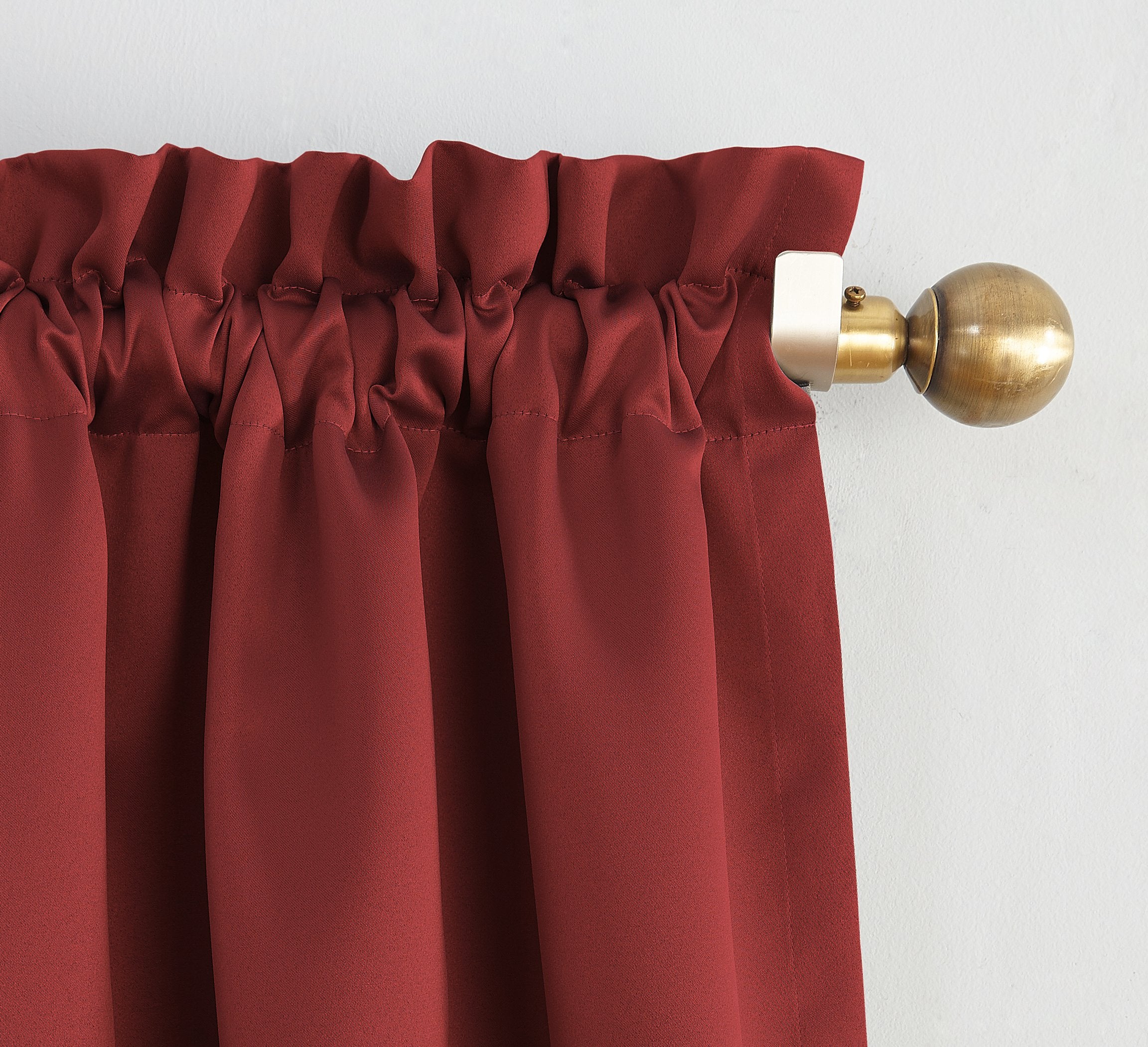 Sun Zero Easton Energy Saving Blackout Rod Pocket Curtain Panel, 40' X 84', Red