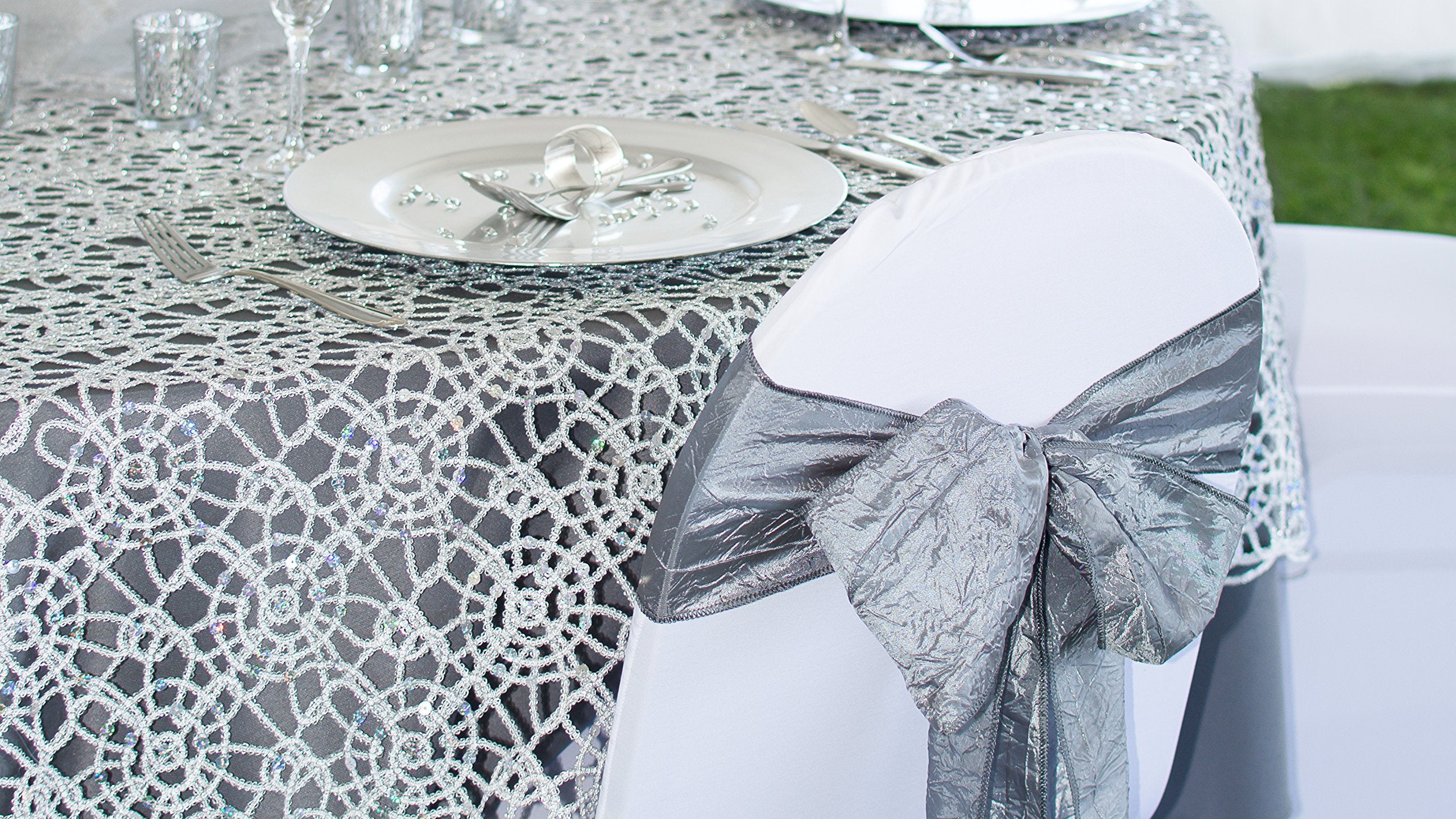 Linentablecloth Polyester Banquet Chair Cover White