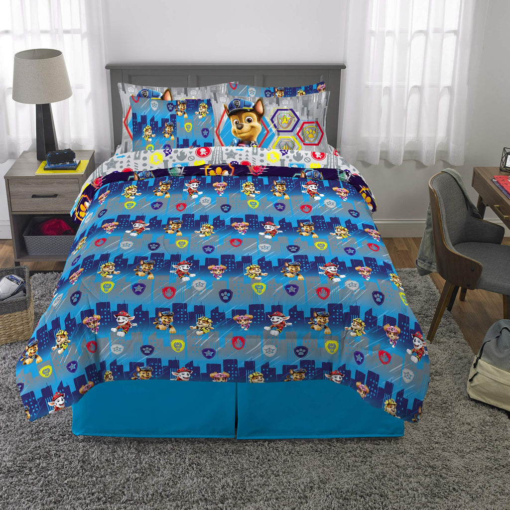 Franco Paw Patrol Kids 7 Piece Queen Size Bedding Set, Super Soft Comforter & Sheets, Official Licensed Product