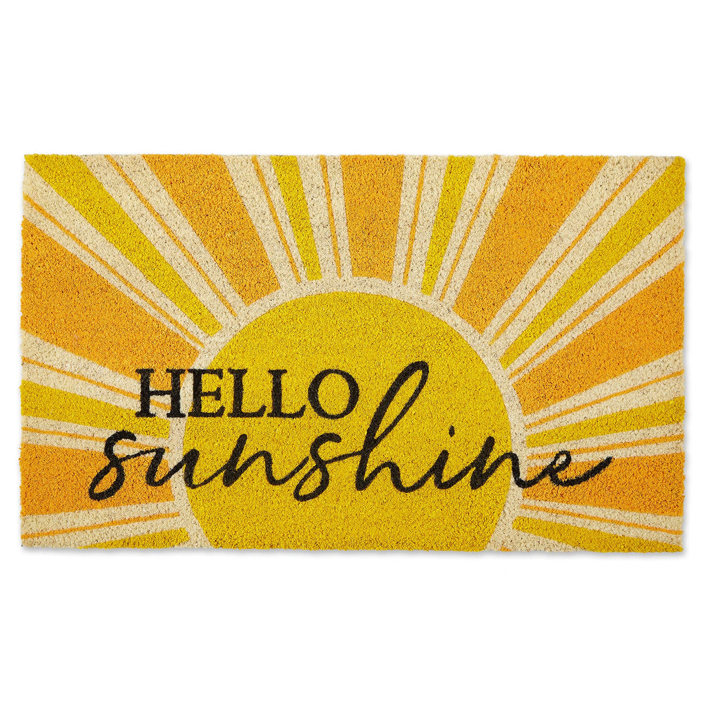 Dii Natural Coir Doormat, Decorative Hello Mat, 17X29, Yellow Hello Sunshine