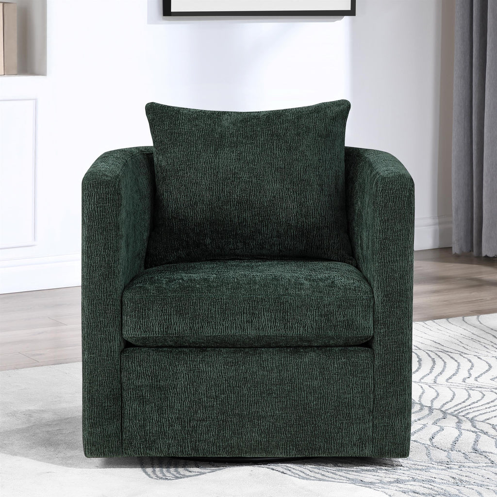 Comfort Pointe Sheldon Kelly Green Fabric Swivel Barrel Chair
