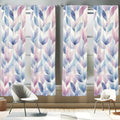 Ambesonne Leafy Art Window Curtains Pack of 2, Futuristic Fractal Look Leaves with Geometric Details Dreamy Tones, Lightweight S