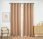 Pi Blackout Long Curtains 108 Inches Length,Energy Efficient Room Darkening Door Curtains Window Treatment With Grommet For Living Room/Bedroom/French Door/Patio 1 Panel (Cappuccino,W52Xl108)