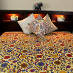 Indian Bedspread Cotton Sunflower Print
