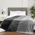 Pavilia Black Ombre Fleece Blanket For Twin Size Bed, Soft Blanket For Bed Sofa Couch, Plush Lightweight Gray Black Blanket, Coz