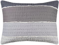Rizzy Home | BQ4195 | Standard Sham | 20"x26" Gray/White/Nuetral Stripe