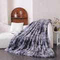 Ukeler Soft Faux Fur Throw Blanket 60'X80', Large Dark Grey Reversible Shaggy Blanket Plush Thick Fluffy Blankets Throws For B