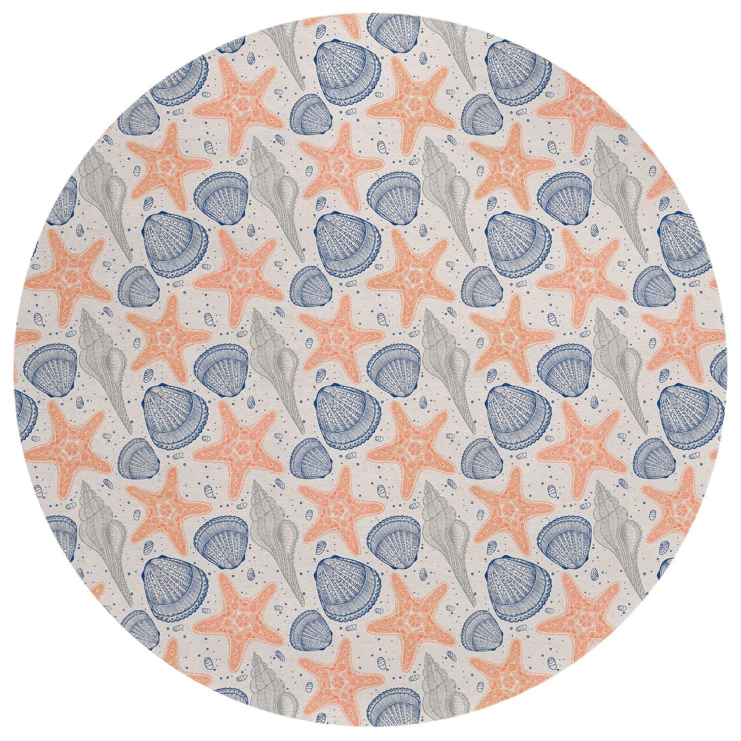 Seabreeze Sz4 Beige Coastal Rug Round 8' X 8'