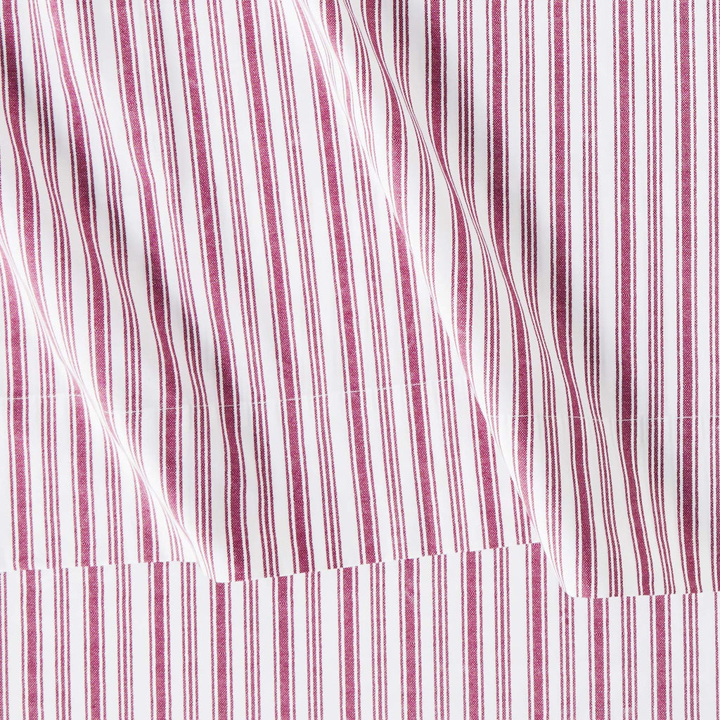 Nautica - Queen Sheets, Cotton Percale Bedding Set, Casual Home Decor (Coleridge Stripe Red, Queen)