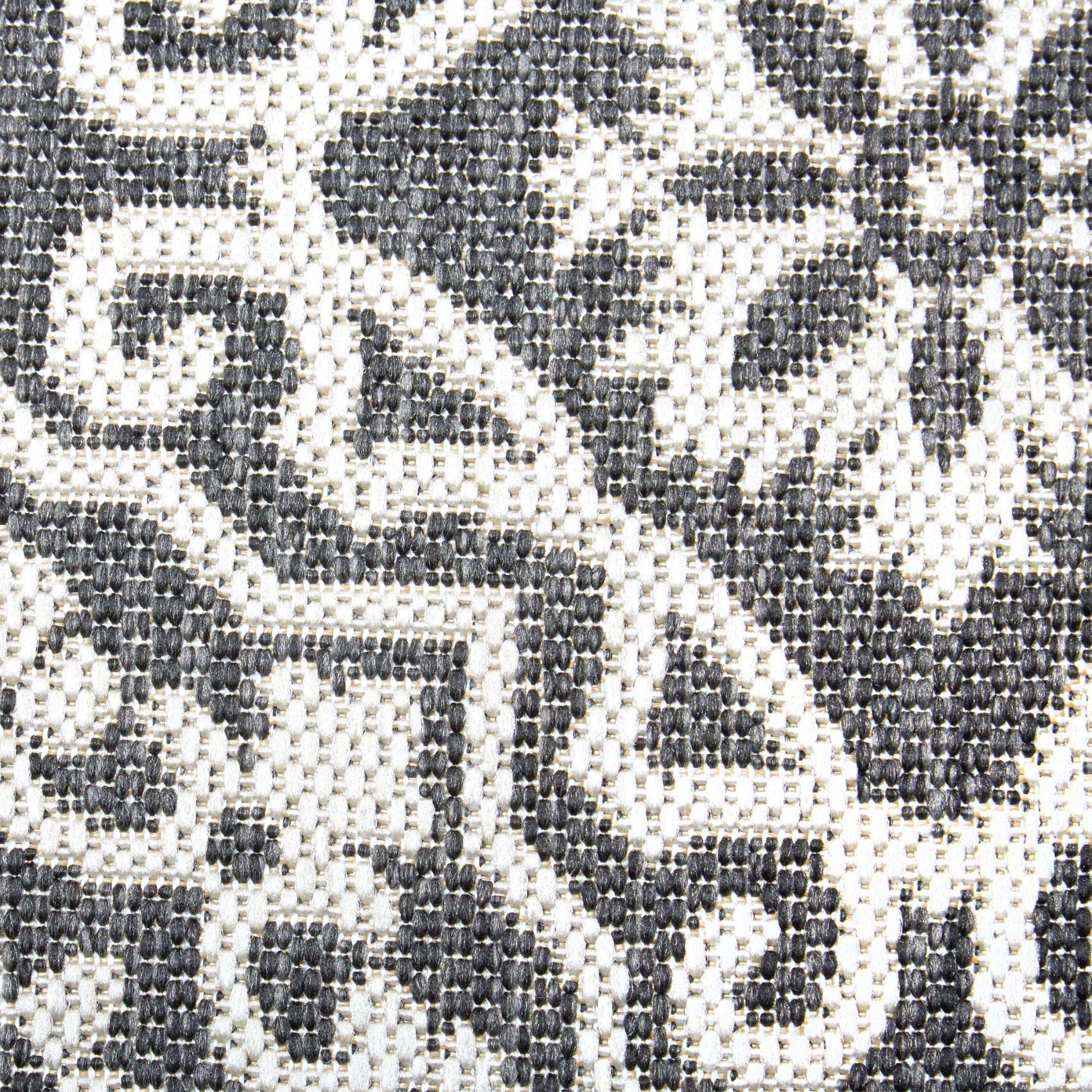 Nicole Miller New York Patio Country Danica Transitional Geometric Indoor/Outdoor Area Rug, Black/Grey, 3'11'X5'2'