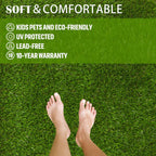 Zgr Artificial Grass Rug 11 Ft X 24 Ft Fake Faux Grass, Indoor Outdoor Patio Garden Lawn Landscape Synthetic Grass Mat, Realistic Turf, 4-Tone/Soft, With Drainage Holes & Rubber Backing/Many Sizes