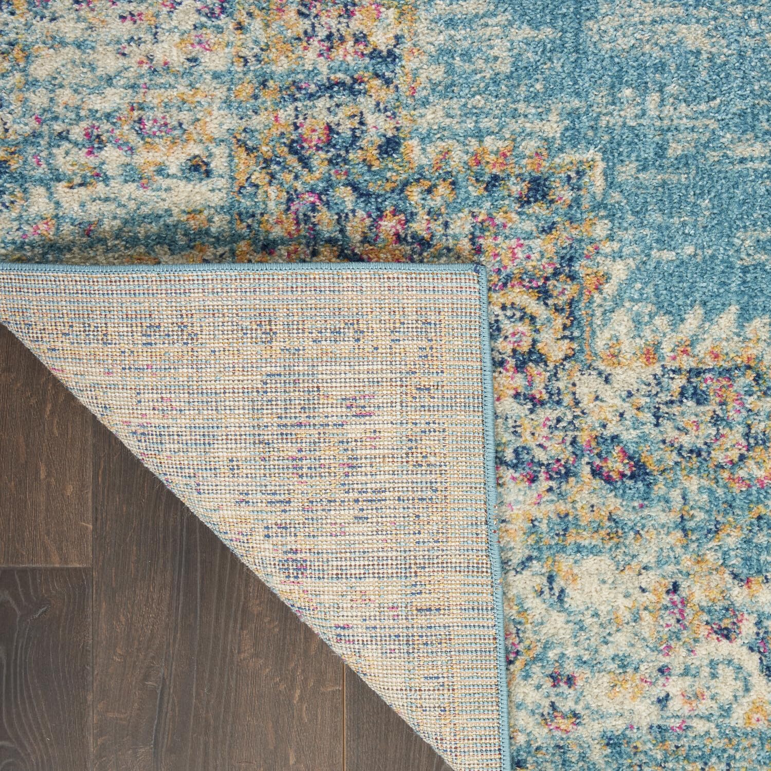 Nourison Passion Light Blue 1'10' X 2'10' Area Rug, Boho, Traditional, Easy Cleaning, Non Shedding, Bed Room, Living Room, Hallway, (2' X 3')