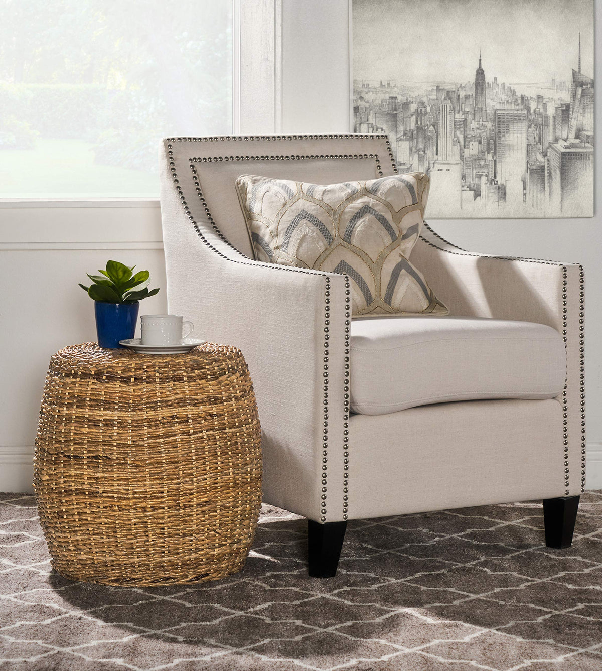 Verde Collection Mobbi End Table, Multi Brown