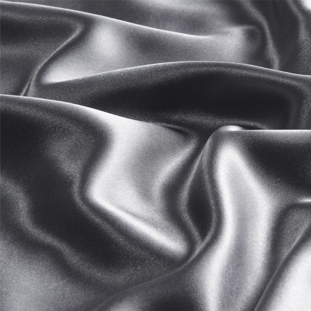 Bedelite Satin Pillowcase With Zipper, Dark Grey Pillow Cases Queen Size Set Of 2, Super Soft And Cooling Similar To Silk Pillow