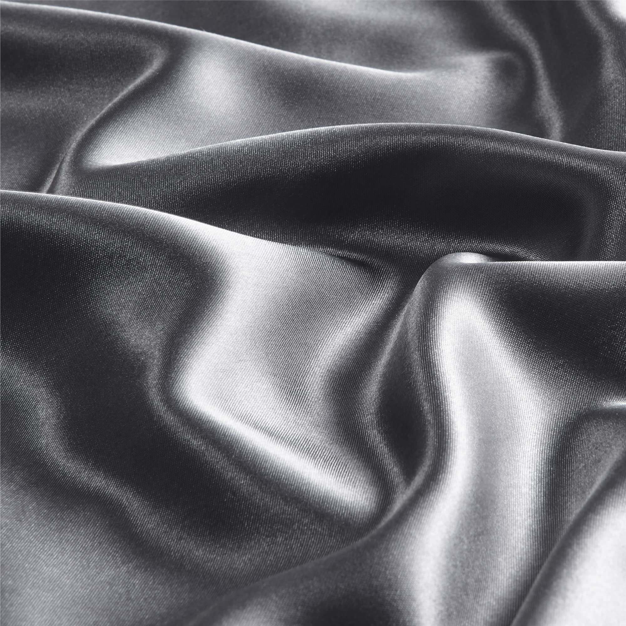 Bedelite Satin Pillowcase With Zipper, Dark Grey Pillow Cases Queen Size Set Of 2, Super Soft And Cooling Similar To Silk Pillow