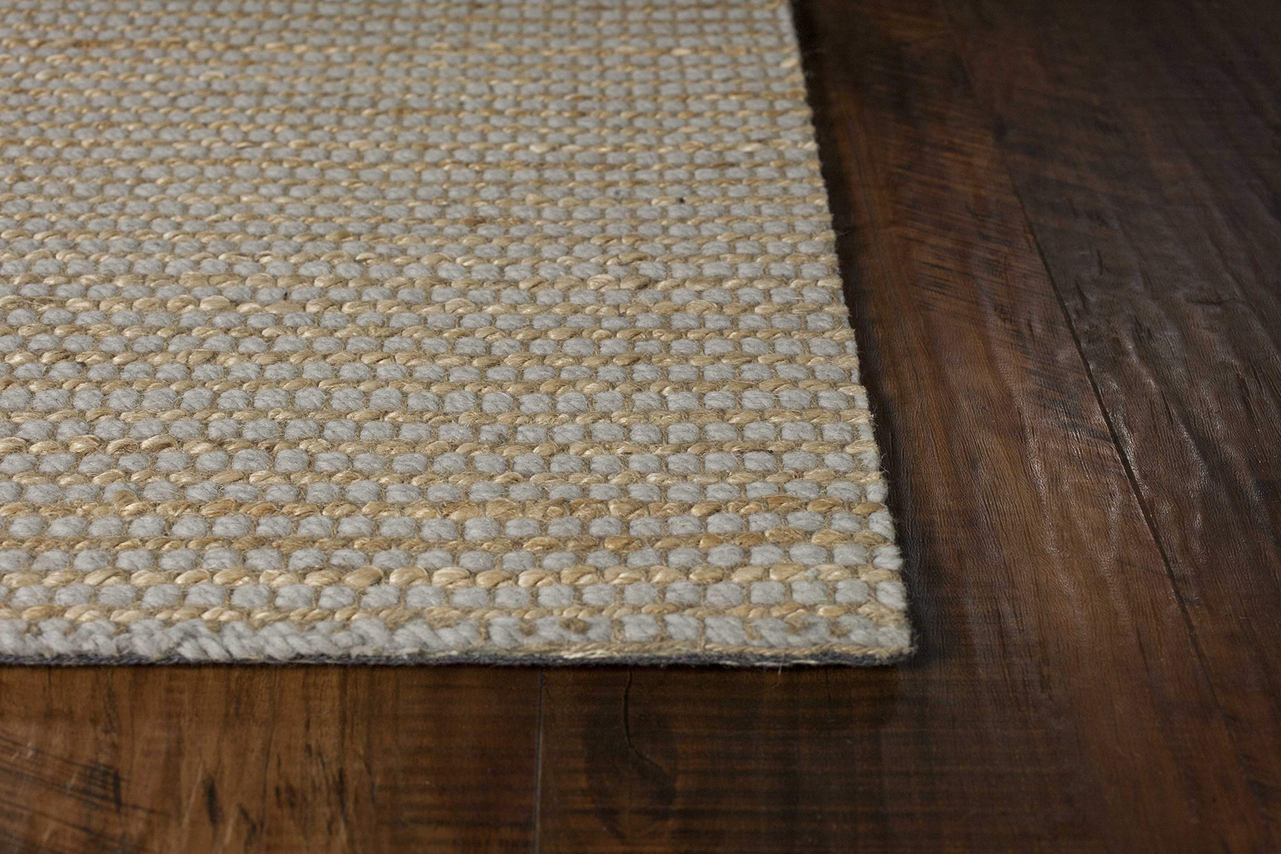HomeRoots 5'X7' Grey Hand Woven Wool and Jute Indoor Area Rug